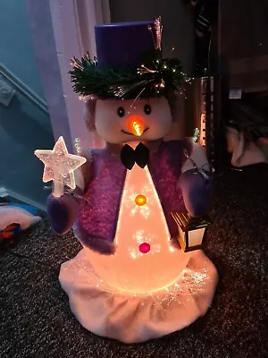 £49.99 • Buy Vintage Fibre Optic Christmas/colour Changing Snowman 20 /51cm Fully Working.#2