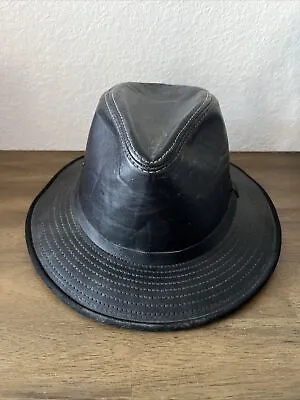 Vintage Byrnes & Baker Fedora Men’s Black Large Genuine Leather Michael Jackson • $39.99