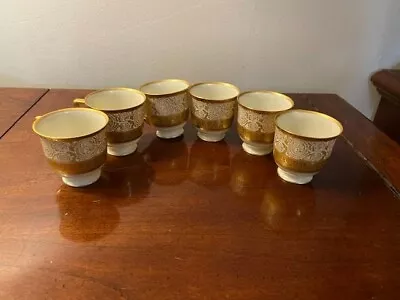 Heinrich & Co Selb H&C Bavaria German Porcelain White And Gold 6 Demitasses Cup • $100