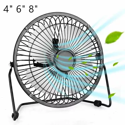 4 6  8  Portable Mini USB Desk Fan Small Quiet Personal Cooler USB Powered Metal • £6.99