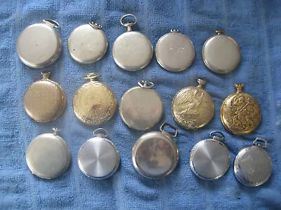 Vintage Pocket Watch Parts Cases Keystone-Wadsworth-Silverod Snap & Screw On-Lot • $14.99