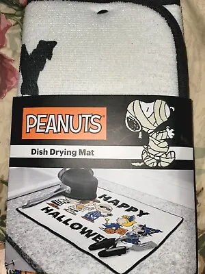 New PEANUTS SNOOPY KITCHEN DISH DRYING MAT Halloween 🎃   Thanksgiving  • $14.50