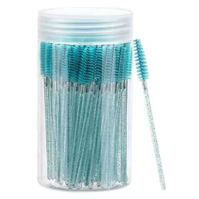 100 Pcs Disposable Mascara Wands Crystal Eyebrow Spoolies Brush • $8.49