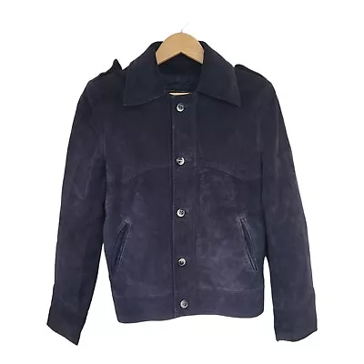 Men's Vintage Herman Phillips Midnight Blue Suede Jacket S • $39.99