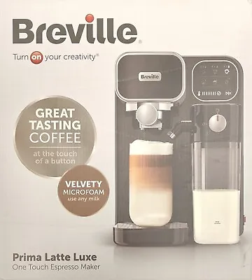 BREVILLE Prima Latte Luxe VCF166 Coffee Machine - Black & Silver • £199.99