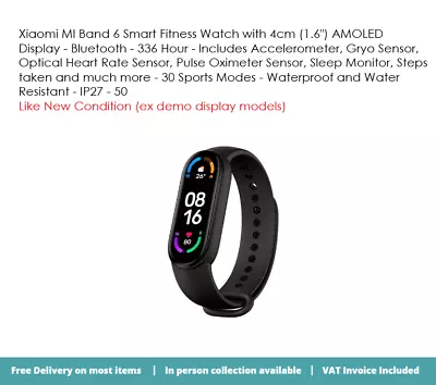 Xiaomi Mi Smart Band 6 Activity Tracker With Band Black • £20