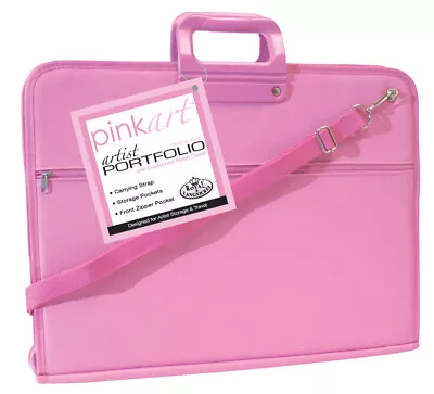 Pink A3 Artist Portfolio Storage Zip Up Presentation Carry Case Painting Drawing • £18.95