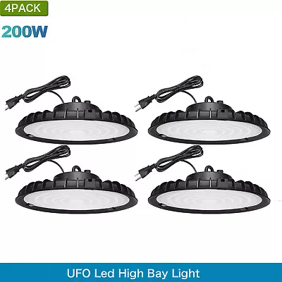 4 Pack 200W UFO Led High Bay Light Factory Commercial Warehouse Gym Garage Light • $105.11