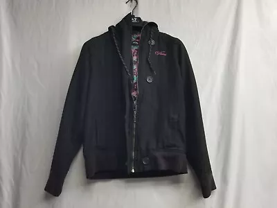 VANS Womens Jacket Black Hooded Size Medium Zip Up • $19.85