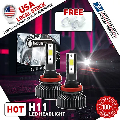 2-Side H11 H9 LED Headlight Super Bright Bulbs Kit 330000LM HIGH/LOW Beam 6000K • $10.99
