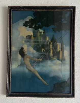 Maxfield Parrish 1908 Dinkey-Bird Original Print & Frame 12”x16” • $255