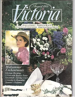 Vintage VICTORIA Magazine AUG 1988 Crafts Home & Garden Antiques Fashion • $11.39