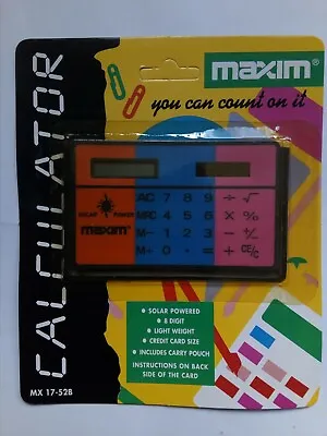 £14.95 • Buy Maxim Solar Powered Credit Card Sized Calculator