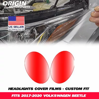 PreCut Headlights Protection Clear Covers Bra Film Kit PPF Fits 2017-2020 BEETLE • $44.99