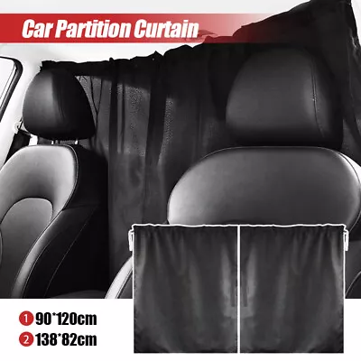 Car Taxi Cab Divider Van Cabin Curtain Campervan Kit Black Protective Privacy • $19.28