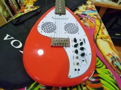 VOX APACHE-1 Teardrop Type Travel Guitar Salmon Red Built-in Speaker • $699.99