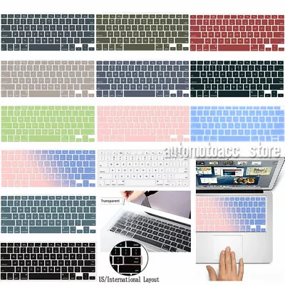 Elegant Color Silicone Keyboard Cover For Macbook Air 13 12 11 Pro 14 15 16 Inch • $3.58