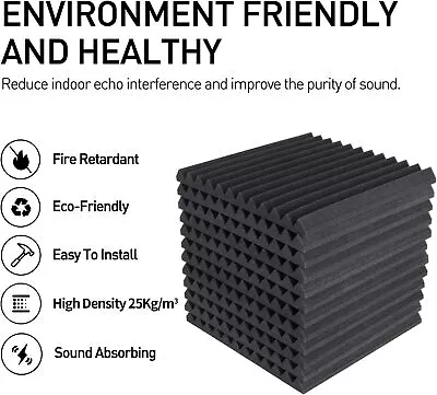 12~96PACK 12 X12 X1  Acoustic Foam Panel Wedge Studio Soundproof Wall Tile • $23.99