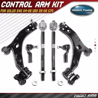 6x Front Control Arm W/ Ball Joint Tie Rod End For Volvo S40 04-06 V50 05-06 C70 • $127.99