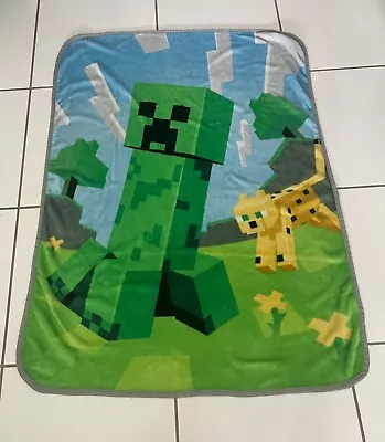 Minecraft Plush Travel Throw Boys Blanket Super Clean 42  X 51  • $9