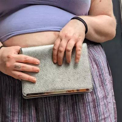 Mossimo Metallic Faux Leather Crossbody Clutch Bag Silver • $14