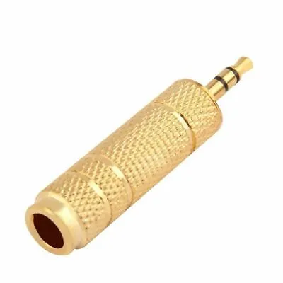 6.5mm 1/4' Female To 3.5mm Male Stereo Microphone Audio Jack Adapter Connector • £4.95