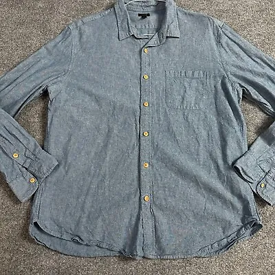 J.CREW Chambray Shirt XL Blue Solid E6692 100% Cotton • $24.90