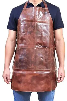 Pierre Cardin Professional Leather Apron Butcher Woodwork Hairdressing Barber Ch • $139