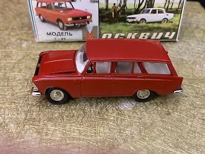 Vintage Soviet Russian Toy Car MOSKVITCH 434 Diecast Model Wagon Red 1:43 USSR • $125