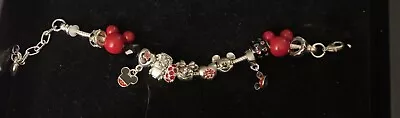 Charm Bracelet Mickey & Minnie Mouse Car- Mouse Ears- Silver Tone New Popular  • $4.83