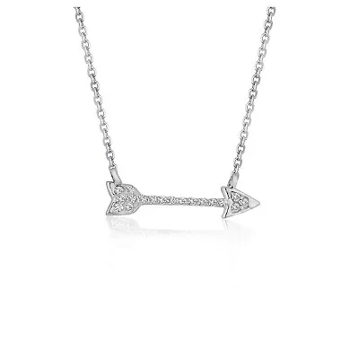 Diamond Arrow Style Pendant In 14k White Gold (1/10 Cttw) • $388.99
