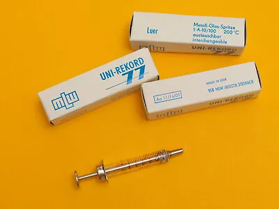 GLASS SYRINGE 1ml MLW GDR German Rekord Vintage REUSABLE HYPODERMIC Luer • £9.63