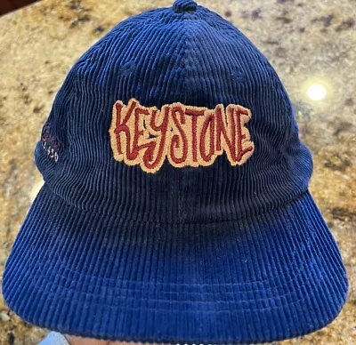 VTG Corduroy Keystone Elevation 23450 Ski Country Strapback Cap Hat • $10.99