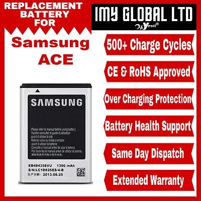 Samsung GALAXY Ace Battery B105BE 1350 MAh Brand New UK Dispatch • £5.99
