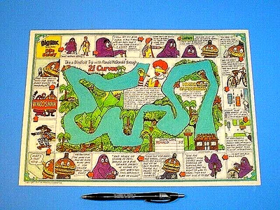 $40 • Buy VINTAGE 1977 McDONALD'S RESTAURANT TABLE PLACEMAT*