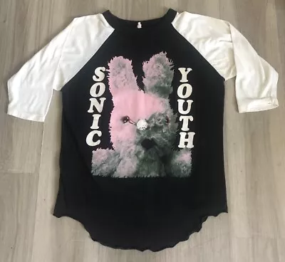 Vintage 90s Sonic Youth Raglan Shirt Tag XL Fits M 1992 Gracias Bunny NO BACKHIT • $750