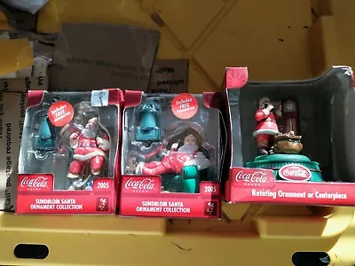 2005 Coca-cola Lot Of 3 Christmas Ornaments New Some Miner Box Damage See Pics • $45