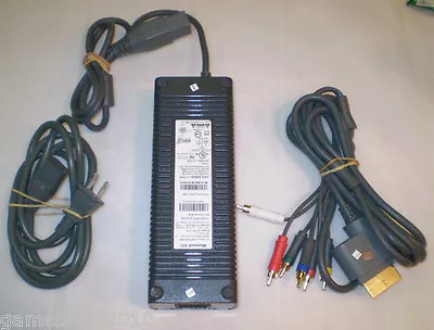 Microsoft XBOX 360 175W Power Supply Brick W/ Power Cord & HD Component Cable!! • $100