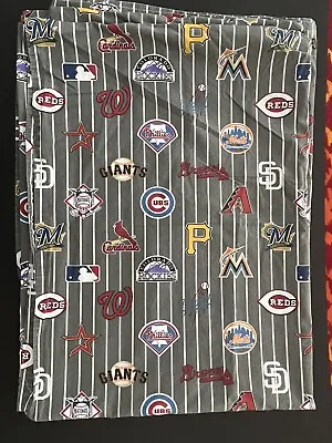 Pottery Barn Teen MLB National League Twin Flat Sheet Baseball Team Logos • $24.99