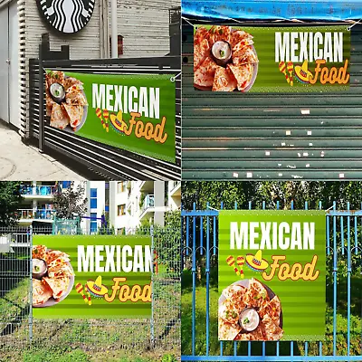 Mexican Food Hanging Banner Sign For Outdoor-Indoor Use Large Custom Banner • $11.99