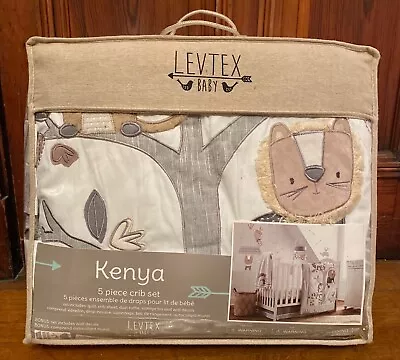 Levtex Baby Kenya 4pc Safari Jungle Crib Bedding Set (Lion Giraffe Monkey) • $79.99
