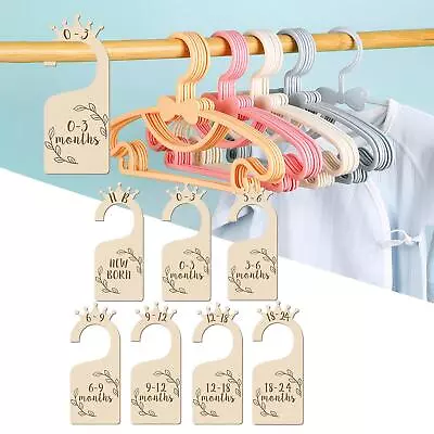 7 Pieces Baby Clothes Size Hanger Organizer Clothing Size Age Dividers DIY • £6.32