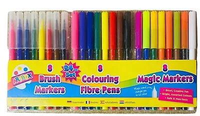 Felt Tip Pens Set Fibre Pen Magic Markers Drawing Colouring Art School Kids • £3.98
