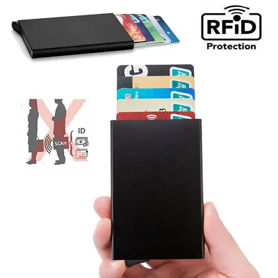 $5.49 • Buy With Pop-up RFID Blocking Credit Card Case Holder Metal Wallet Aluminum