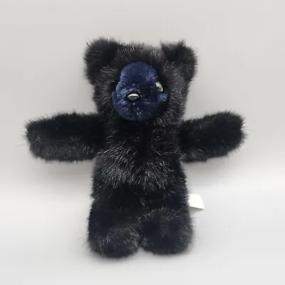Vintage Eden Teddy Bear Plush Black Blue Face 7  Very Small Stuffed Animal Toy • $7.94