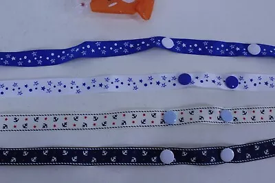 Set Of 4 Pacifier Clips Blue White Stars Anchors 6 - 12  • $5