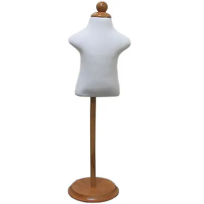 MN-302 WHITE Infant Child Dress Form Mannequin Adjustable Wood Stand (6mo-12mo) • $56.99