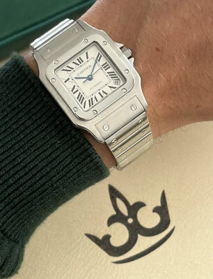 £4950 • Buy Cartier Santos Galbee Auto Rare Jumbo XL 32mm Steel Gents Watch Boxed 2823