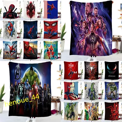 Marvel Avengers Spiderman Deadpool Sofa Bed Blanket Flannel Soft Throw Kids Gift • $21.66