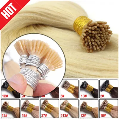300 Strands Pre Bonded Keratin I Tip Stick Remy Human Hair Extensions Micro Ring • $153.59